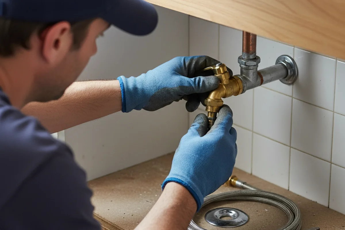 Shutoff valve and fitting work during Emergency Plumbing in Randle